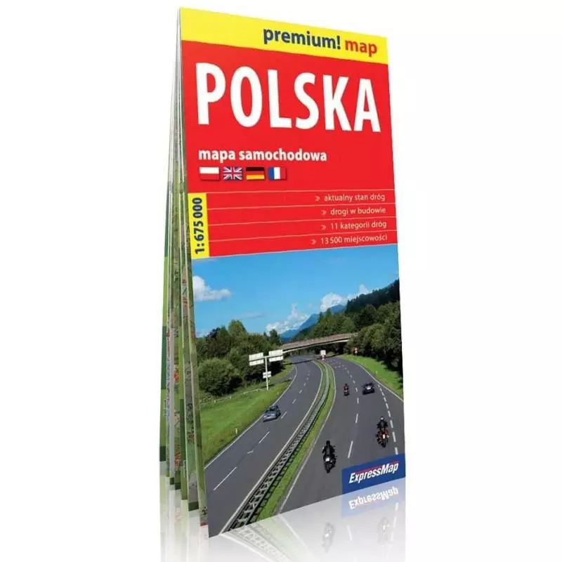 POLSKA. MAPA SAMOCHODOWA SKALA 1:675 000 