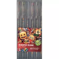 KOLOROWE DŁUGOPISY ŻELOWE EMOJI 6 KOLORÓW