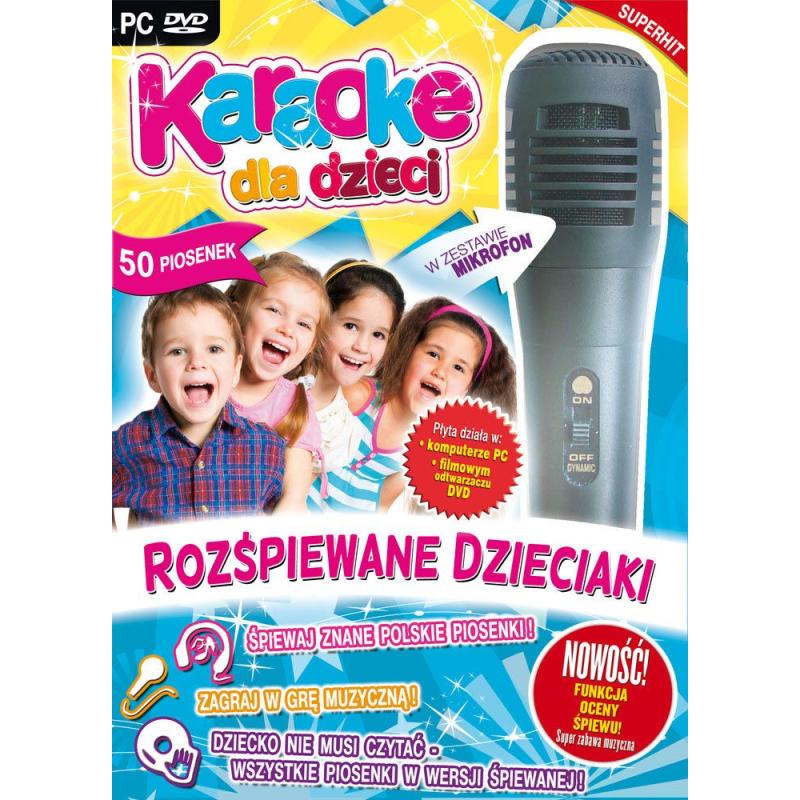 KARAOKE DLA DZIECI ROZŚPIEWANE DZIECIAKI Z MIKROFONEM PC DVDROM PL