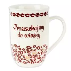 KUBEK PORCELANOWY POCZEKAJMY DO WIOSNY 520 ML