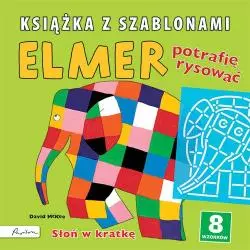 SŁOŃ W KRATKĘ ELMER POTRAFIĘ RYSOWAĆ KSIĄŻKA Z SZABLONAMI - Papilon