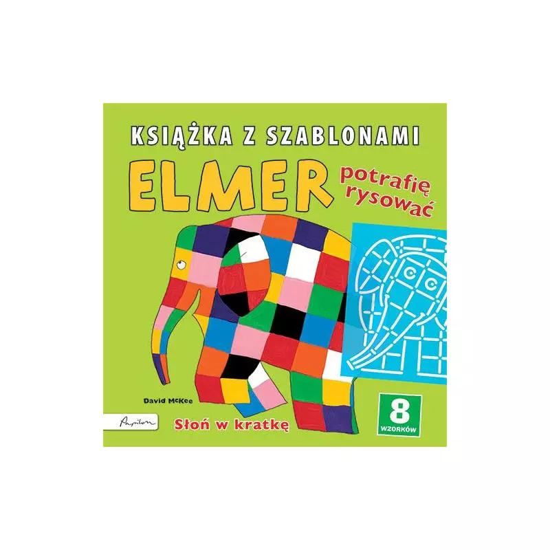 SŁOŃ W KRATKĘ ELMER POTRAFIĘ RYSOWAĆ KSIĄŻKA Z SZABLONAMI - Papilon