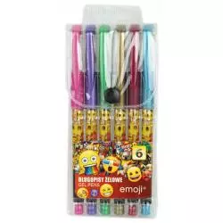 DŁUGOPISY ŻELOWE EMOJI 6 KOLORÓW