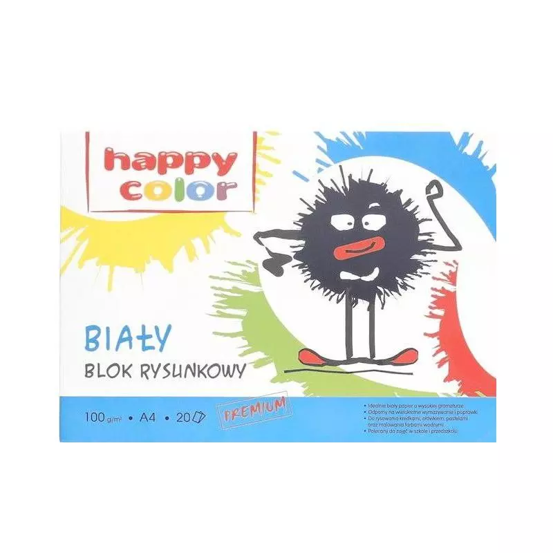 BLOK RYSUNKOWY HAPPY COLOR, A4, BIAŁY