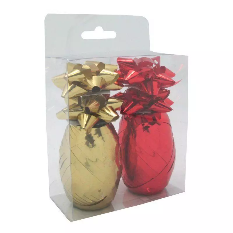ZESTAW WSTĄŻEK I ROZETEK, ZŁOTO-CZERWONY, 6 SZTUK