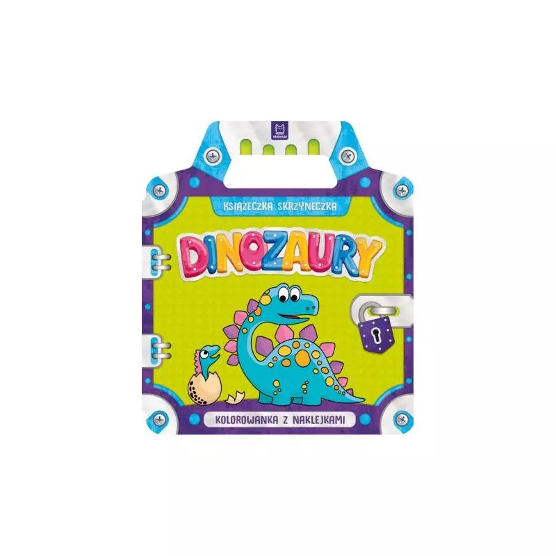 KSIĄŻECZKA SKRZYNECZKA DINOZAURY KOLOROWANKA Z NAKLEJKAMI 3+ - Aksjomat KSIĄŻECZKA SKRZYNECZKA DINOZAURY KOLOROWANKA Z NAKLEJKAMI 3+ - Aksjomat