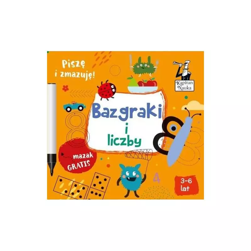 BAZGRAKI I LICZBY 3-6 LAT PISZĘ I ZMAZUJĘ - Edgard