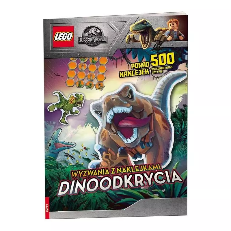 LEGO JURASSIC WORLD WYZNANIA Z NAKLEJKAMI DINOODKRYCIA