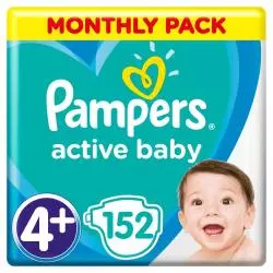 PAMPERS ACTIVE BABY 152 PIELUCHY ROZMIAR 4+ MAXI, 10-15 KG