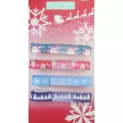 WSTĄŻKI OZDOBNE BOŻONARODZENIOWE 4 SZT CZERWONE