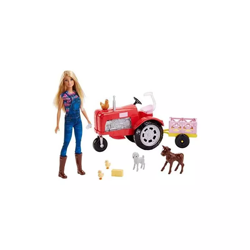 LALKA BARBIE FARMERKA NA TRAKTORZE 3+ - Mattel