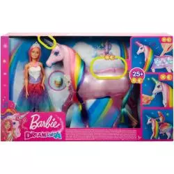 LALKA BARBIE JEDNOROŻEC MAGIA ŚWIATEŁ DREAMTOPIA 3+ - Mattel