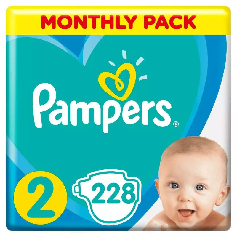PIELUCHY PAMPERS NEW BABY 228 SZT. ROZMIAR 2 4-8KG - Procter & Gamble