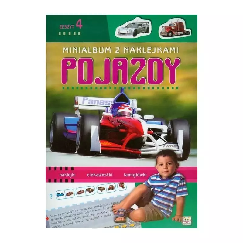 MINIALBUM Z NAKLEJKAMI. POJAZDY 