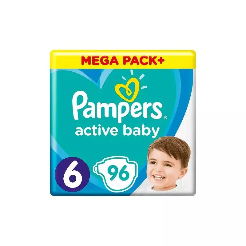 PIELUSZKI PAMPERS ACTIVE BABY ROZMIAR 6 96 SZT. 13-18 KG - Procter & Gamble