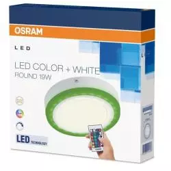 LAMPA SUFITOWA ŚCIENNA PLAFON ŚCIEMNIANA OSRAM LED COLOR + WHITE 200MM 19W + PILOT - Osram