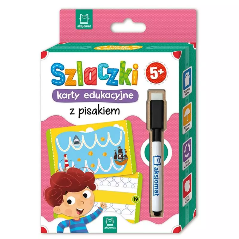 SZLACZKI KARTY EDUKACYJNE Z PISAKIEM 5+ - Aksjomat