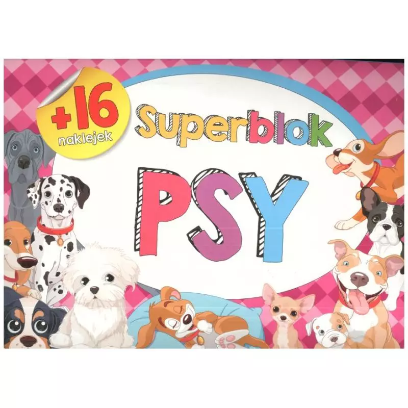 SUPERBLOK PSY + 16 NAKLEJEK 