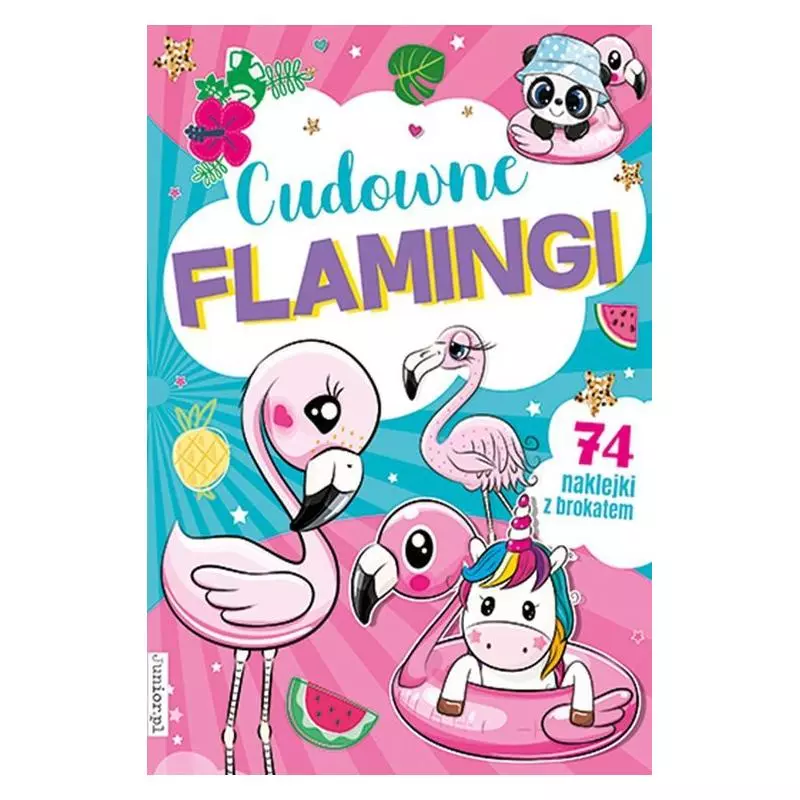 CUDOWNE FLAMINGI 74 NAKLEJKI Z BROKATEM