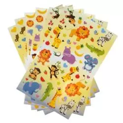 ZESTAW NAKLEJEK ZWIERZĘTA 6 ARKUSZY - Incood