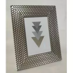RAMKA DO ZDJĘĆ SREBRNA ROMBY 17 x 22 CM - Panon