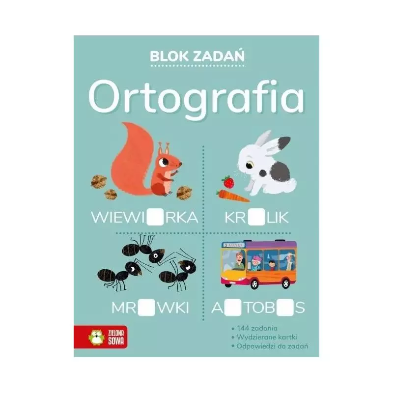 BLOK ZADAŃ ORTOGRAFIA 6+ - Zielona Sowa