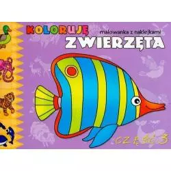 KOLORUJĘ ZWIERZĘTA MALOWANKA Z NAKLEJKAMI 3 Bogusław Michalec