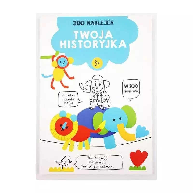 TWOJA HISTORYJKA W ZOO Z PINGWINEM. 300 NAKLEJEK - Yoyo Books