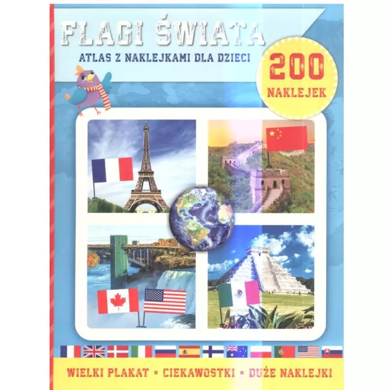 FLAGI ŚWIATA ATLAS Z NAKLEJKAMI DLA DZIECI 