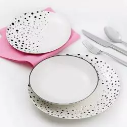 KOMPLET OBIADOWY 6 OS. AMBITION DOTTY 18 ELEMENTÓW