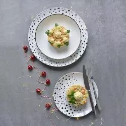 KOMPLET OBIADOWY 6 OS. AMBITION DOTTY 18 ELEMENTÓW - Dajar