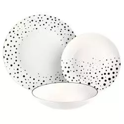 KOMPLET OBIADOWY 6 OS. AMBITION DOTTY 18 ELEMENTÓW - Dajar