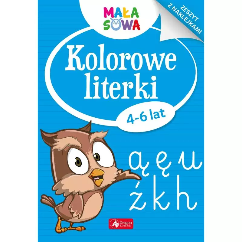 KOLOROWE LITERKI ZESZYT Z NAKLEJKAMI 4-6 LAT - Dragon