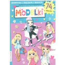 MODELKI. KOLOROWANKA Z NAKLEJKAMI Z BROKATEM - Books & Fun