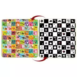 ALFABET/CYFRY/OBRAZKI PIANKOWA MATA EDUKACYJNA DWUSTRONNA 3W1 HUMBI 180X200 CM - Humbi