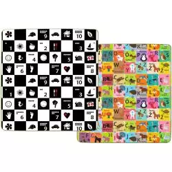 ALFABET/CYFRY/OBRAZKI PIANKOWA MATA EDUKACYJNA DWUSTRONNA 3W1 HUMBI 180X200 CM - Humbi