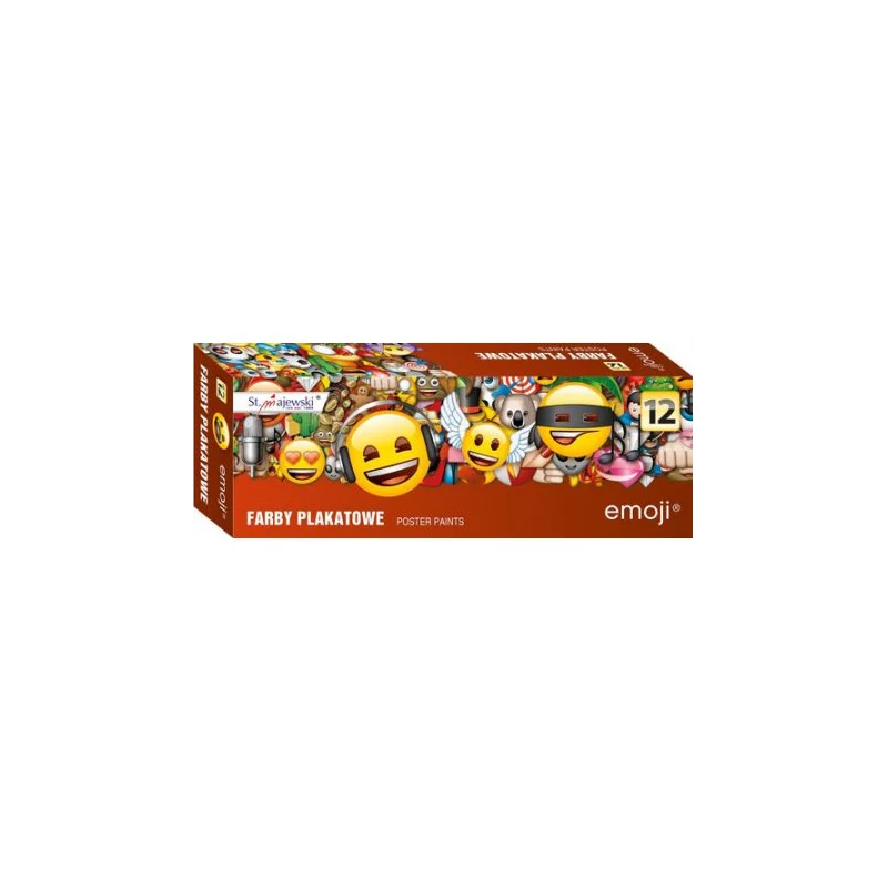 FARBY PLAKATOWE 12 KOLORÓW 20 ML EMOJI 3+ - St. Majewski FARBY PLAKATOWE 12 KOLORÓW 20 ML EMOJI 3+ - St. Majewski