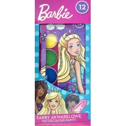 FARBY AKWARELOWE 12 KOLORÓW BARBIE 3+ - St. Majewski