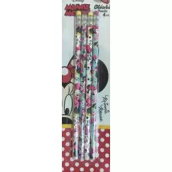 ZESTAW 4 OŁÓWKÓW HB Z GUMKĄ MYSZKA MINNIE - St. Majewski