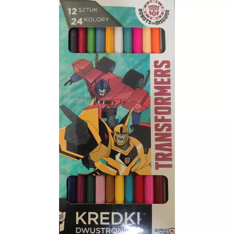 KREDKI DWUSTRONNE 12 SZTUK 24 KOLORY TRANSFORMERS 3+ - St. Majewski