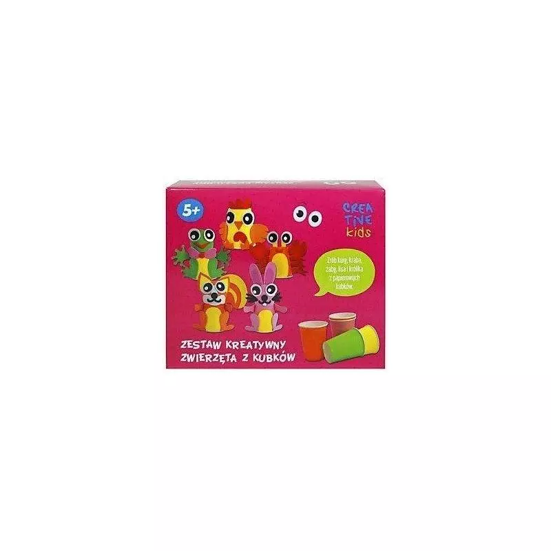 ZWIĘRZĘTA Z KUBKÓW ZESTAW KREATYWNY 5+ - Incood