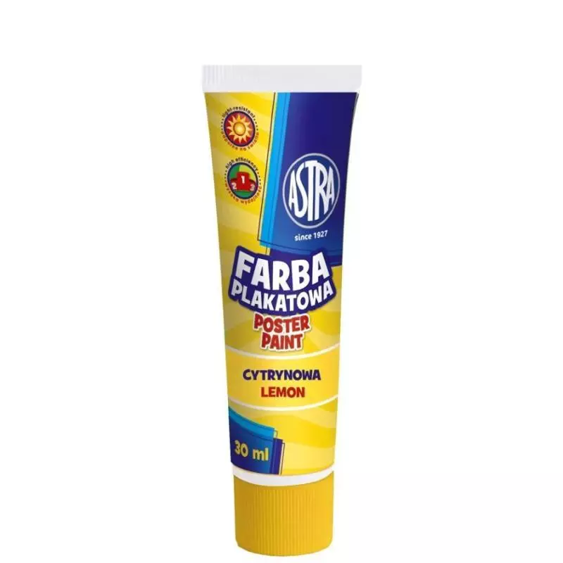 FARBA PLAKATOWA CYTRYNOWA 30 ML 3+ - Astra