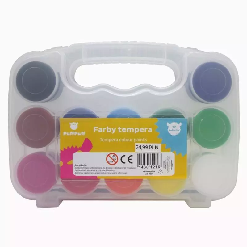 FARBY PLAKATOWE 12 KOLORÓW PUFF PUFF 3+ - Panon