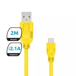 KABEL USB-C.EXC WHIPPY 2M ŻÓŁTY - eXc mobile