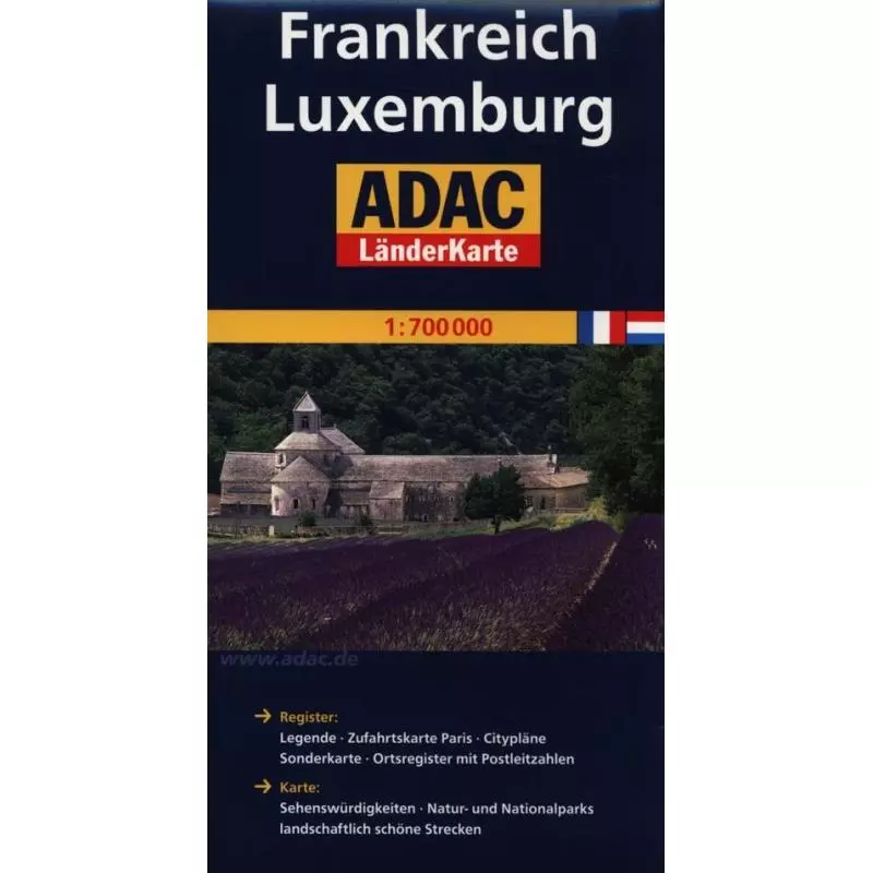 ADAC FRANKREICH LUXEMBURG MAPA DROGOWA 1:700000 - MairDumont