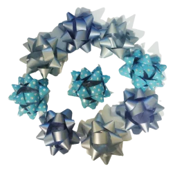 9 ROZETEK PREZENTOWYCH SZARE + NIEBIESKIE - Panon