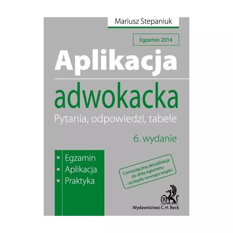 APLIKACJA ADWOKACKA PYTANIA ODPOWIEDZI TABELE - C.H.Beck