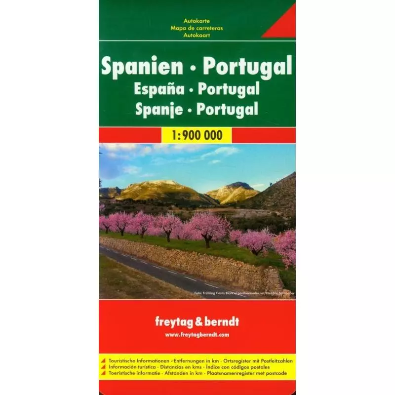 SPANIEN PORTUGAL MAPA SAMOCHODOWA 1:900 000 - Freytag&berndt