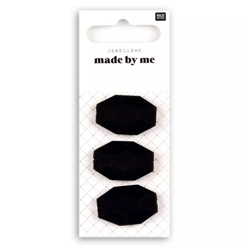 KORALIKI DO NASZYCIA CZARNE 3 SZTUKI 29X19MM - Rico Design GmbG & Co.