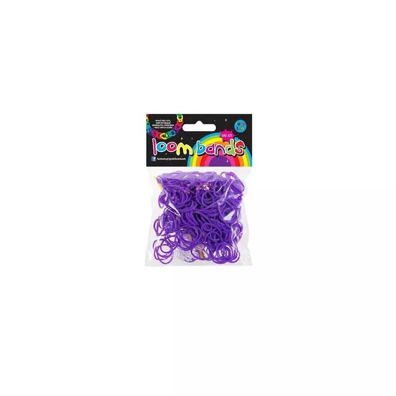 GUMKI LOOM BANDS FIOLETOWE 300 SZT + SZYDEŁKO + ZAPINKI 3+ - Stnux